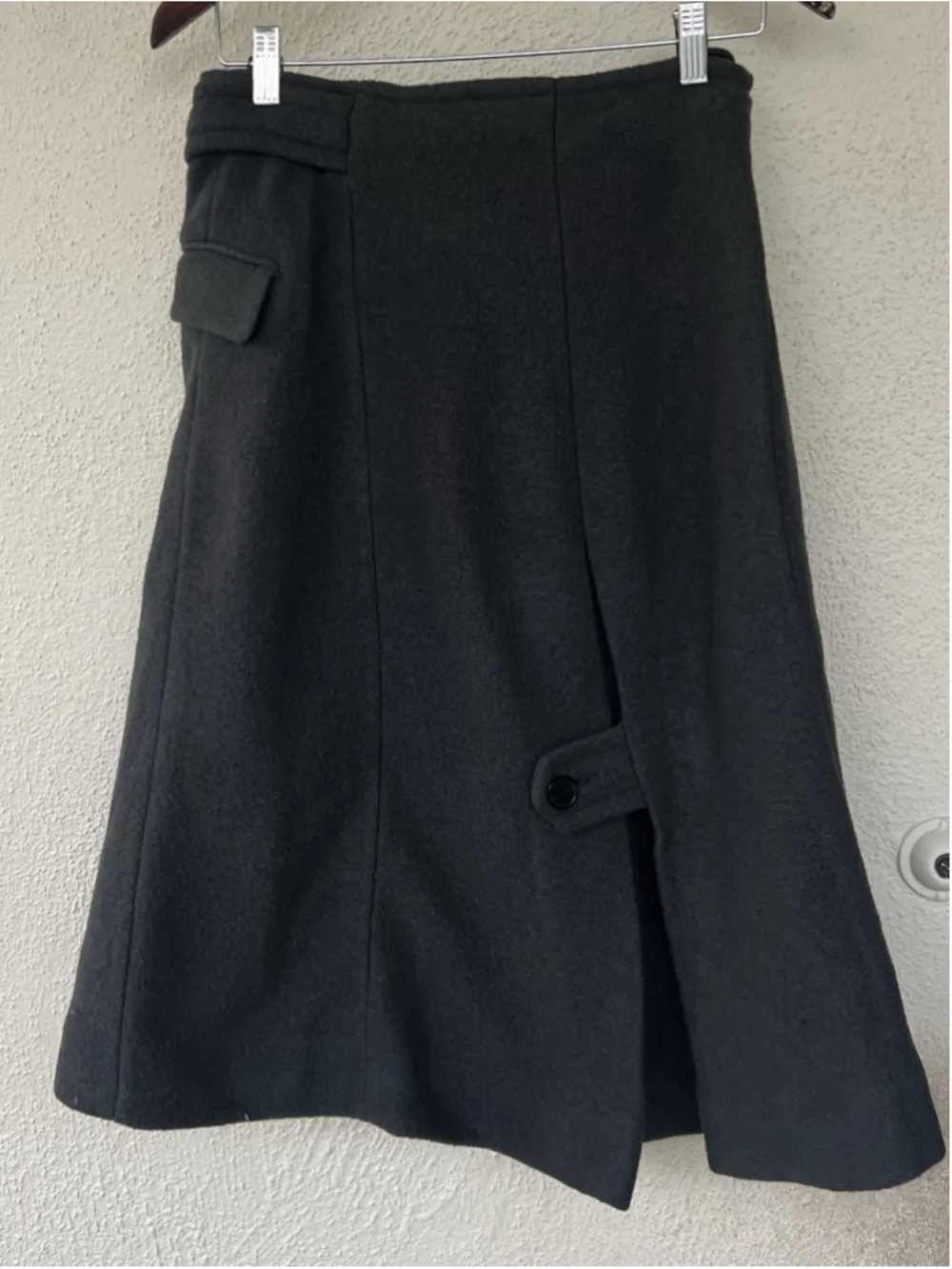 Zara Wool Collection Cargo Wrap MIDI Skirt S Thick Limited Edition Academia Prep